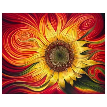 

Paint By Numbers For Adults, DIY Canvas Oil Painting Kit Acrylic Painting Kit For Kids Adults Red Sunflower