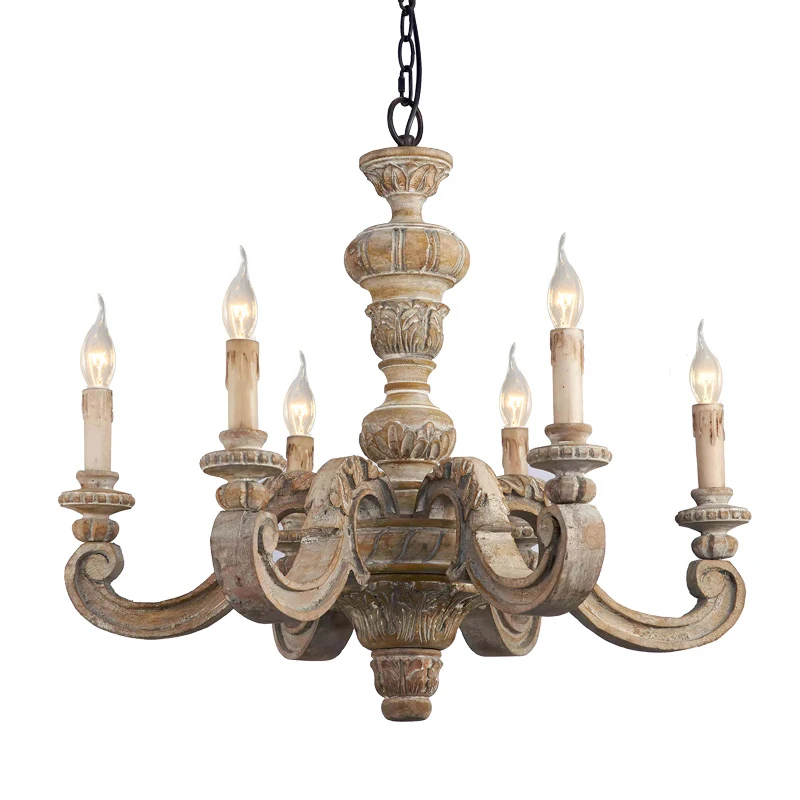 Roman Pillar chandeliers wooden carved hanging lights italian murano retro chandelier vintage elegant bedroom living room lights led chandelier