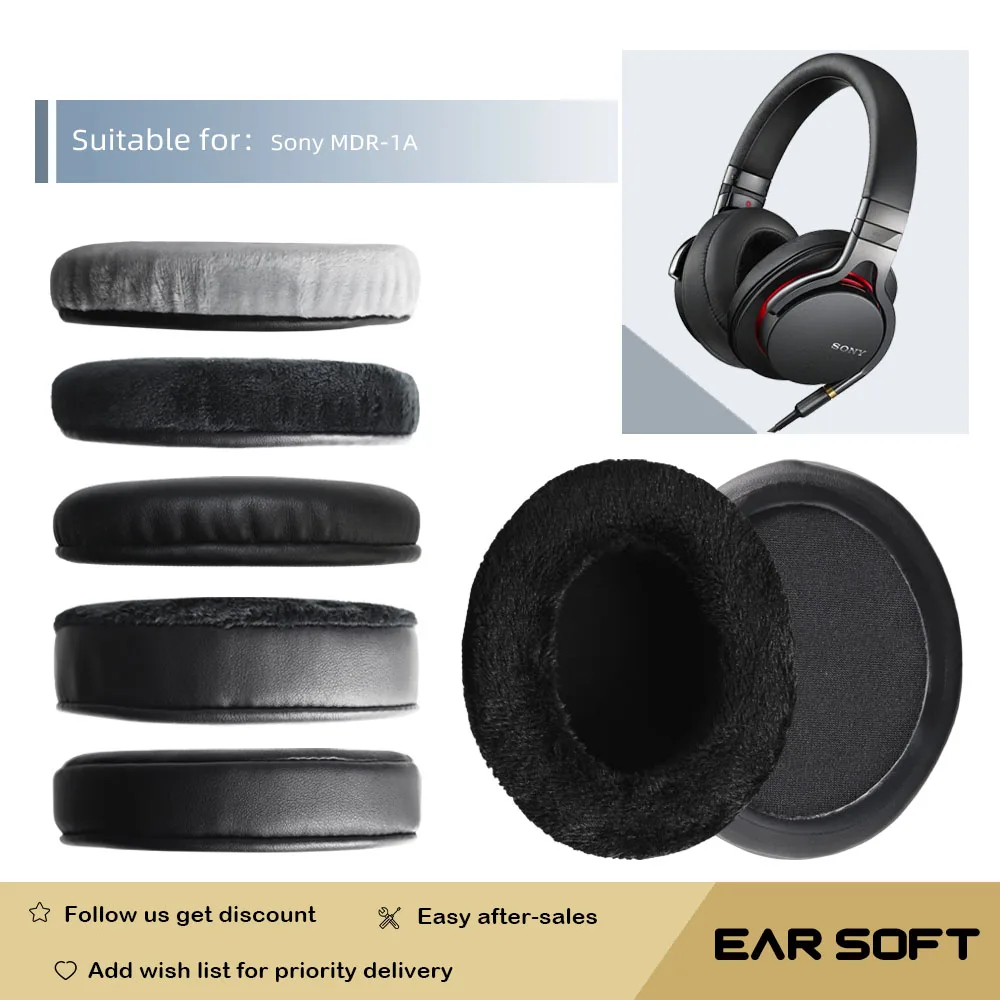 Earsoft Replacement Ear Pads Cushions for Sony MDR-1A Headphones Earphones Earmuff Case Sleeve Accessories earsoft replacement ear pads cushions for sony xb250 headphones earphones earmuff case sleeve accessories