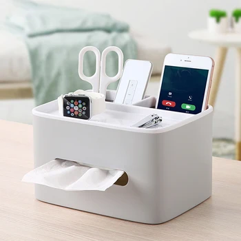

Tissue Storage Box Desktop Multifunctional Removable Living Room Double layer Sundries Cosmetic Organizer Storage Box F1230
