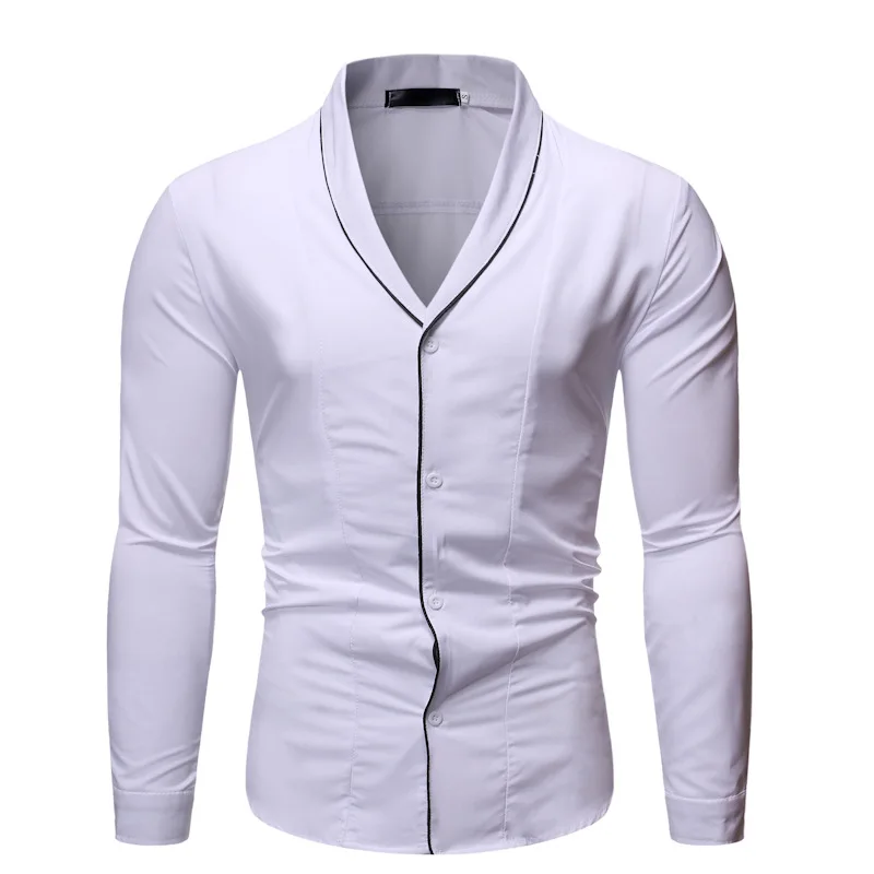 Мужская Повседневная рубашка Slim Fit Мужская Повседневная рубашка на пуговицах с длинным рукавом официальные сорочки мужская одежда