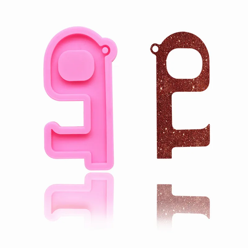 

HMZCN Bright Glossy Door HOOK Keychain Mould Silicone Epoxy Resin Mold Cake Mold Bakeware Baking Tools cake decorating supplies