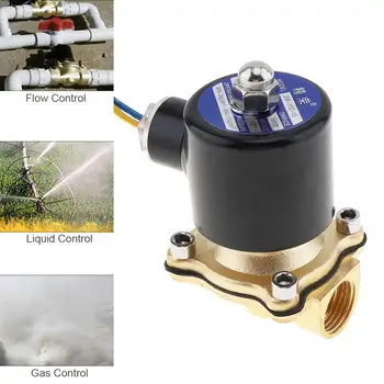 

Solenoid Valve DC 12V 220V Check Valve 1/2" Brass Electric Solenoid Valve Normally Closed Valve for Water Oil Air Fuels