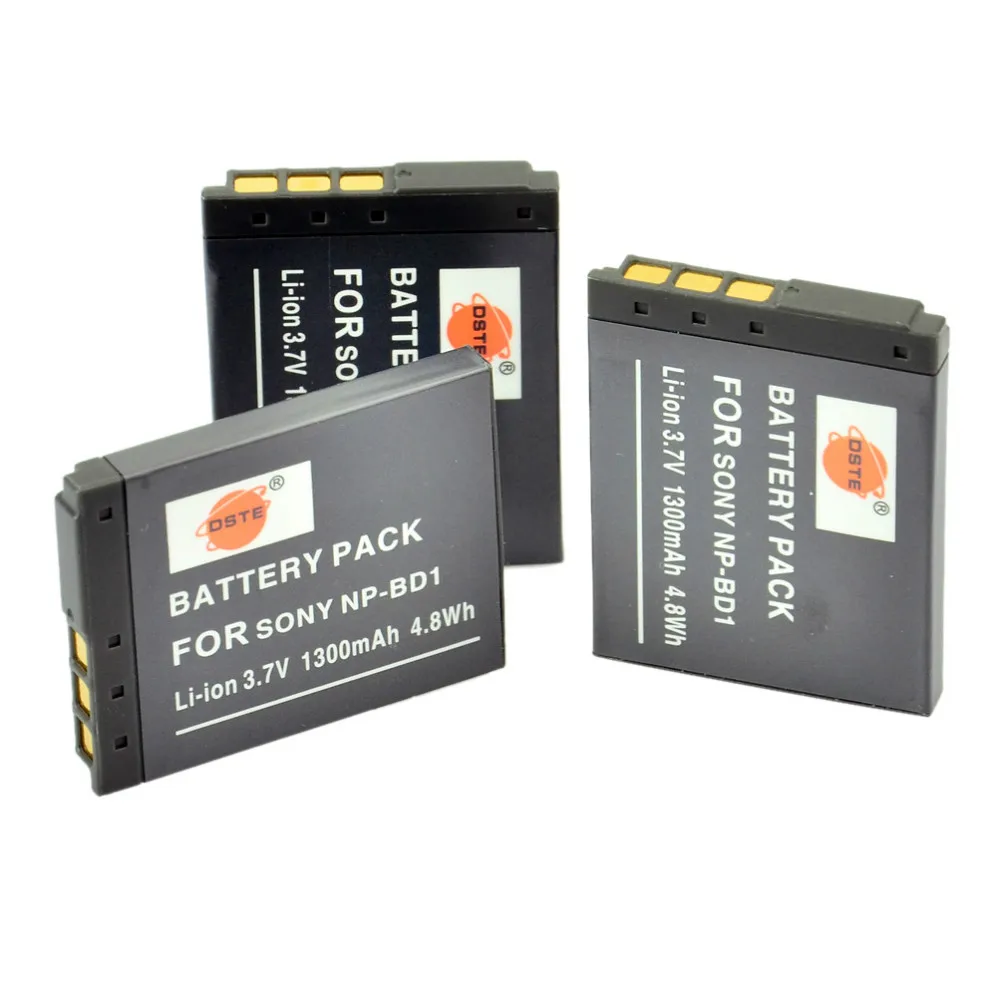 3 шт. 1300 мАч 3,7 V NP-BD1 FD1 DSTE Камера Батарея Зарядное устройство для sony TX1 T2 T70 T77 T90 T200 T700 T900 цифровой Камера