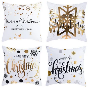 

Christmas Cushion Cover Merry Christmas Decoration Pillowcases Santa Claus Polyester Throw Pillow Case Cover For Home Decor