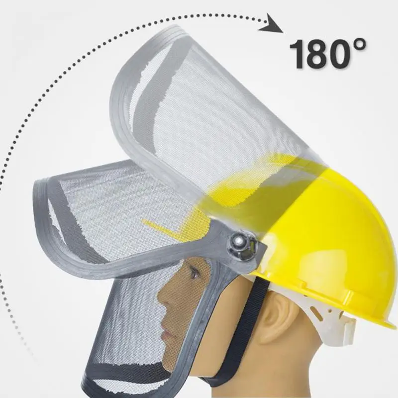 Садовый шлем защитная маска лесная бензопила защитный шлем шляпа защитные наушники металлический козырек 180 градусов Регулируемые защитные наушники