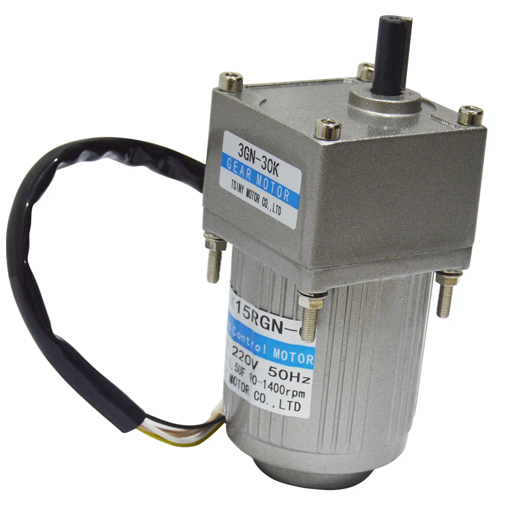 AC15-3GN High Torque AC Motor with 3GN Gearbox 110V/220V 15W 7.5/15/23/34/54/75/108/150/180/270/450Rpm AC Gear Motor
