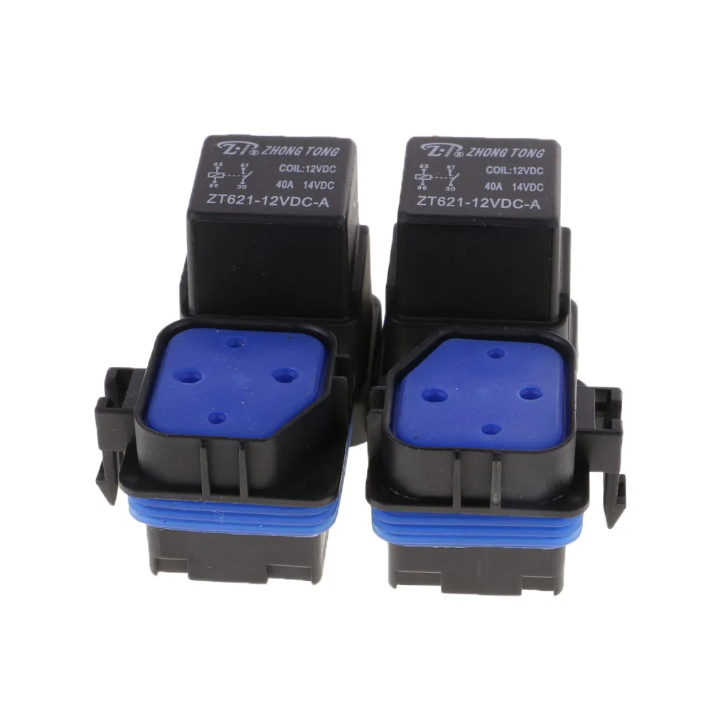 

2 Set Waterproof 12V 40A Car Vehicle 4Pin Sealed Integrated Relay Socket Kit