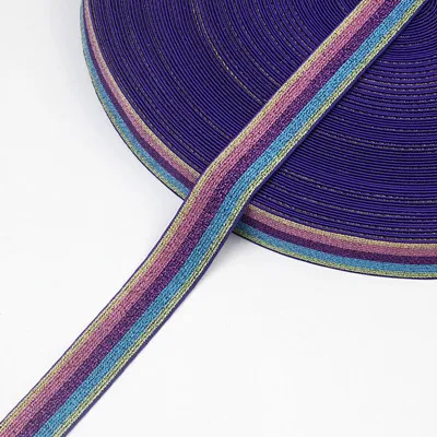 purple color Эластичная лента 2,5 см яркие блестящие резинки шириной 25 мм для повязки на голову прочные штаны юбка пояс аксессуары для пошива одежды 1 м - Цвет: purple color