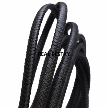

5m/lot approx:5*4mm Black Flat Braided Leather Cord For DIY Necklace Bracelet Making String Rope Thread Jewelry Making Materials