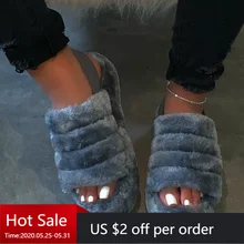 Furry Fur Slides Womens Shoes Summer Home Indoor House Slippers Elastic Ankle Strap Sandals Ladies Female Flats Outdoor Furry Fur Slides Womens Shoes Summer Home Indoor House Slippers Elastic Ankle Strap Sandals Ladies Female Flats Outdoor