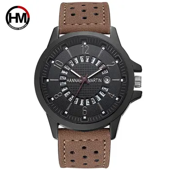 

Hannah Martin HM-1601 Luxury Men Wrist Watch Waterproof Male Sport Watch Fashion Leather Strap Quartz Wristwatch