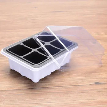 

4 Pcs Seedling Tray Sprout Plate 6/12 Cells Nursery Pots Tray with Transparent Lids Box for Gardening Bonsai DIY