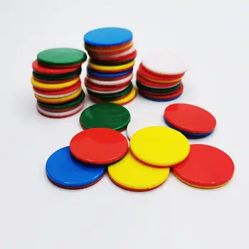 

50pcs plastic Double color Count Bingo Chips Markers for Teaching Bingo Game Cards 2.5cm 4 Colors
