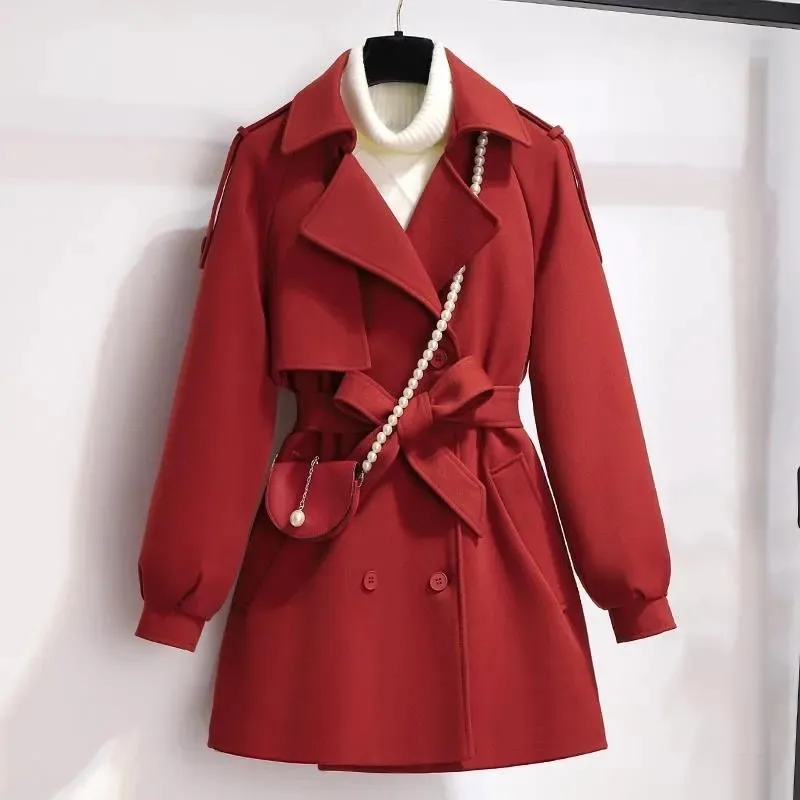 Femme Wool Jacket Women 2023 New Autumn Winter Coat Female Outerwear Short Windbreaker Long Sleeve Tops Black Overcoats