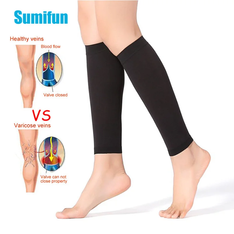 1pair Prevent Calf Varicose Veins Compression Socks Calf Sleeves Elastic Nursing Medical Pressure Treat Varicose Leg Slim Socks