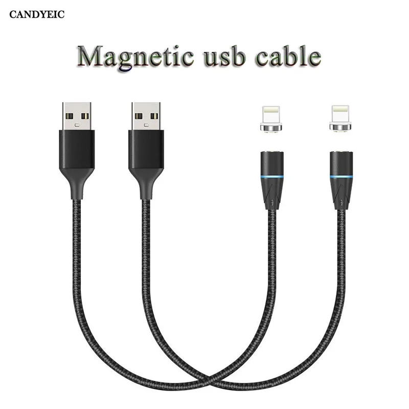 

CANDYEIC Magnetic USB Cables For iPad Pro Air Mini Charger for iPhone 11 XR 8 Plus 7 Plus USB Phone Cables Fast Charging Wire 1M