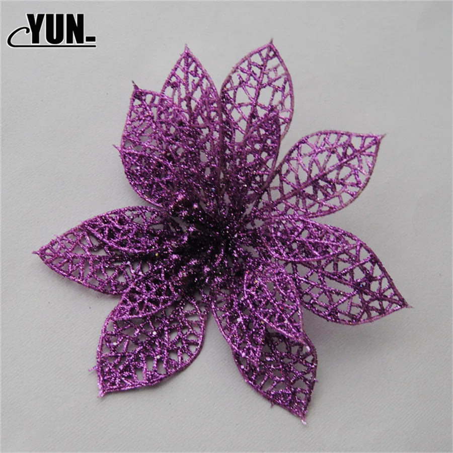 Artificial Hollow Flowers Beautiful Ornament Hanging on The Christmas Tree Wedding Christmas Valentine's Day Decorations 7D