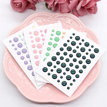 

KLJUYP 4pcs/set Sugar Sprinkles Self- adhesive Enamel Dots Resin Sticker for Scrapbooking/ DIY Crafts/ Card Making Decoration