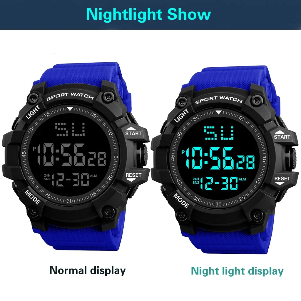 Модные водонепроницаемые мужские часы relojes мальчик lcd военные цифровые наручные часы Секундомер Дата резиновые спортивные часы мужские reloj hombre