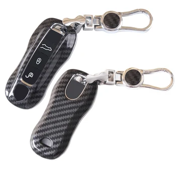 

Carbon Fiber Keyfob Cover Shell Accessories Fit For Porsche 911 Cayenne Panamera Smart Car Key Fob Case Box Holder