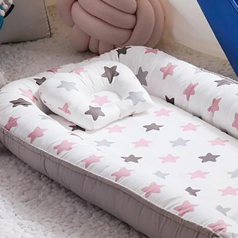 Baby Flat Head Pillow Newborn Infant Sleeping Cushion Stroller Portable Crib Pillows Cotton Baby Room Bedding