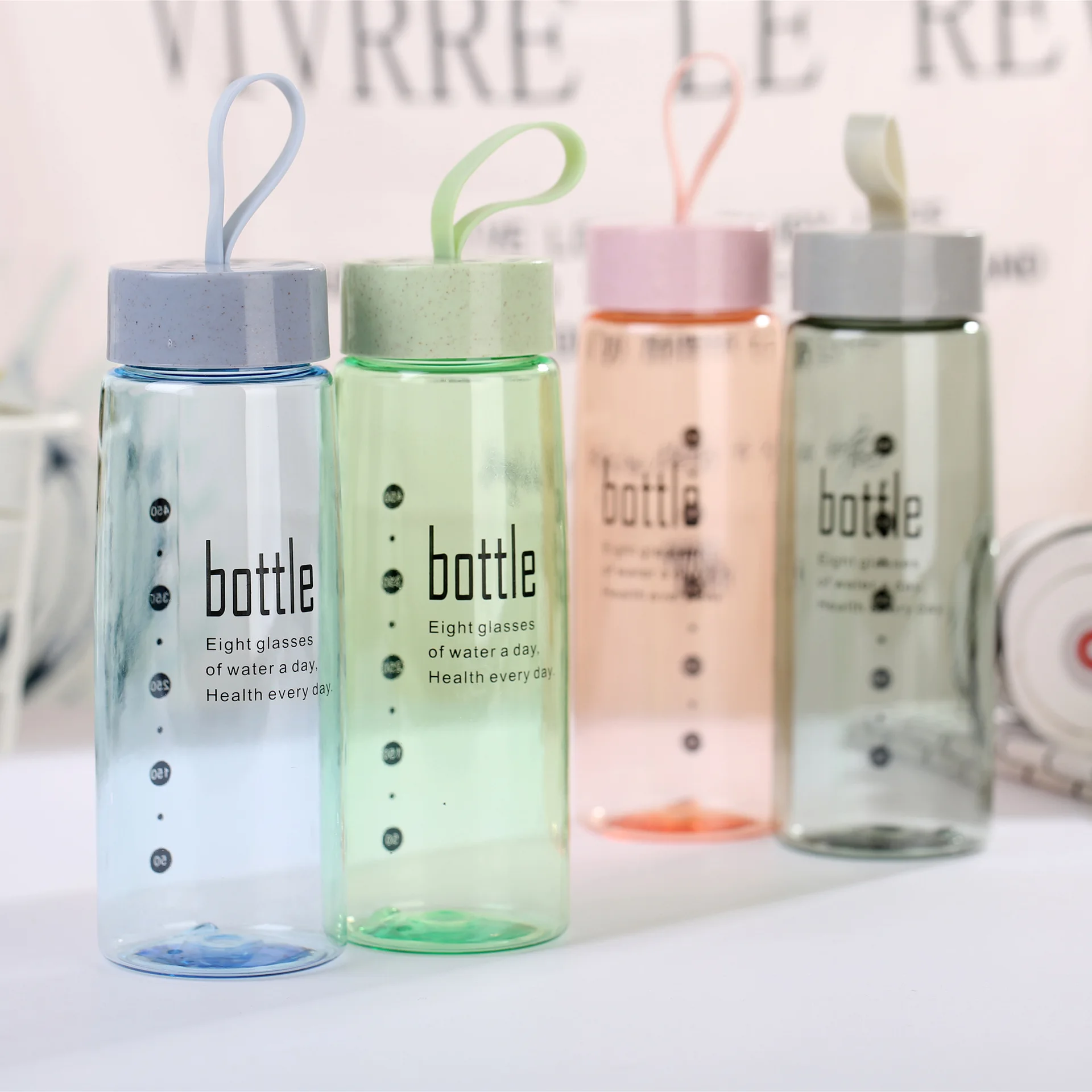 

Wheat cup plastic cup water bottles cute water bottle bottle water Thermal Insulation Direct Drinking Brief With Lid