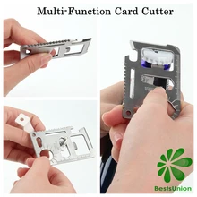 

1pc Camping Multi Purpose Tool 11 in 1 Multifunction Card Pocket Survival Outdoor Surviving Tools