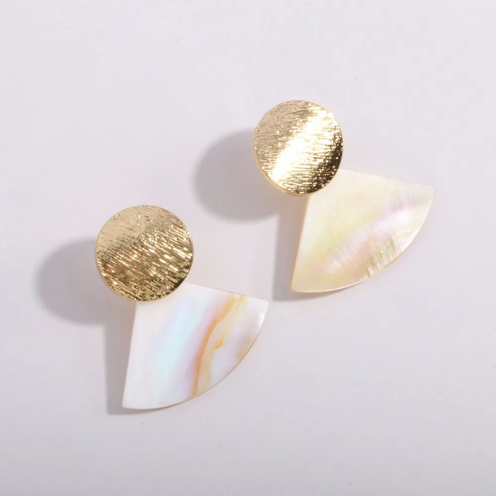 Wedding Jewelry Shell Pearl Geometric Clip on Earrings Shell Pendant no hole Women ear clip earrings clip earrings ear clip ear accessories
