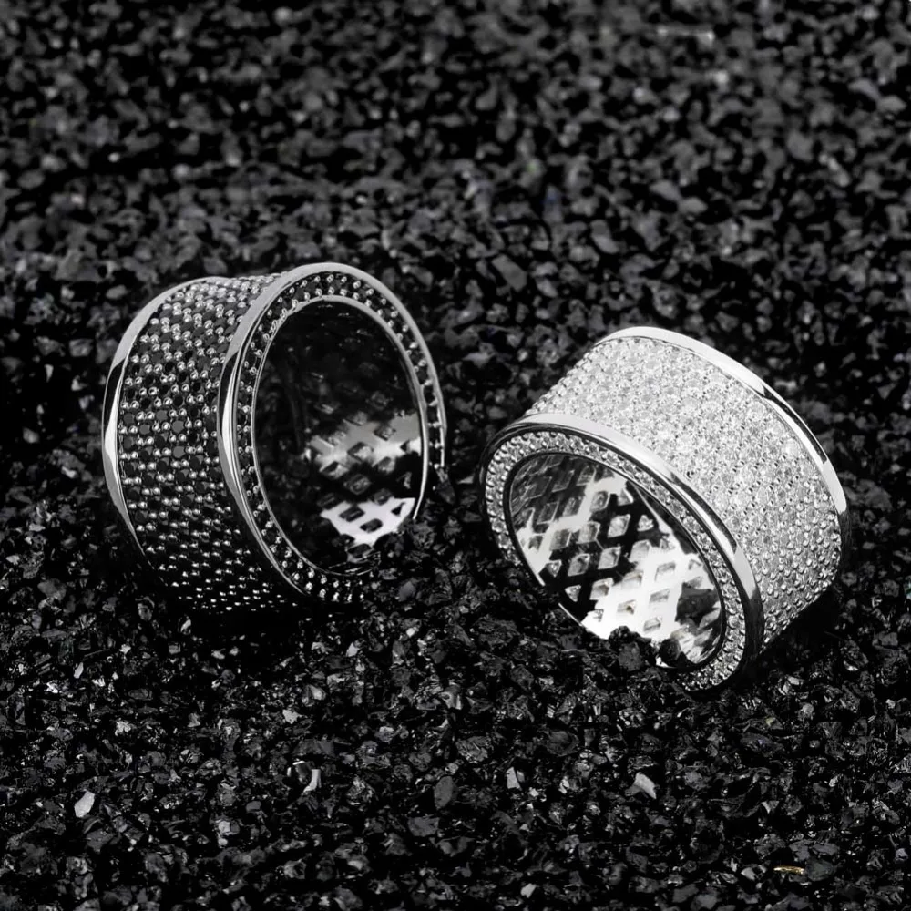 TOPGRILLZ Micro Pave Iced Out Bling AAA+ кубический циркон круглые кольца хип хоп рок ювелирные изделия медное кольцо из материала для мужчин и женщин