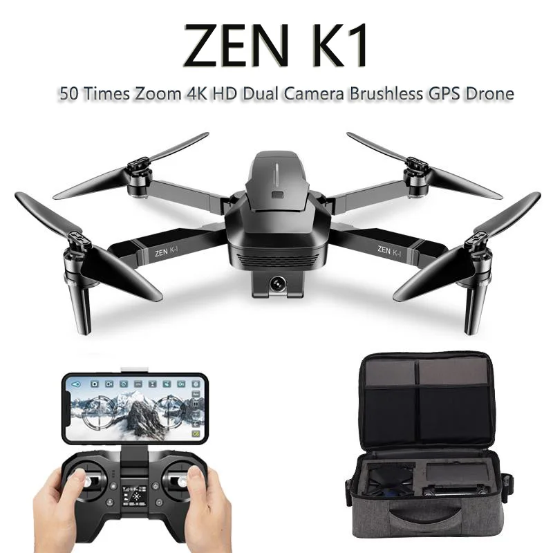 Дрон VISUO ZEN K1 Радиоуправляемый с GPS 4K широкоугольной HD двойной камерой Wi Fi FPV