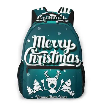 

OLN Backpack Women Shoulder Bag For Teenage Girls Merry Christmas Lettering Bagpack Female Ladies School Backpack