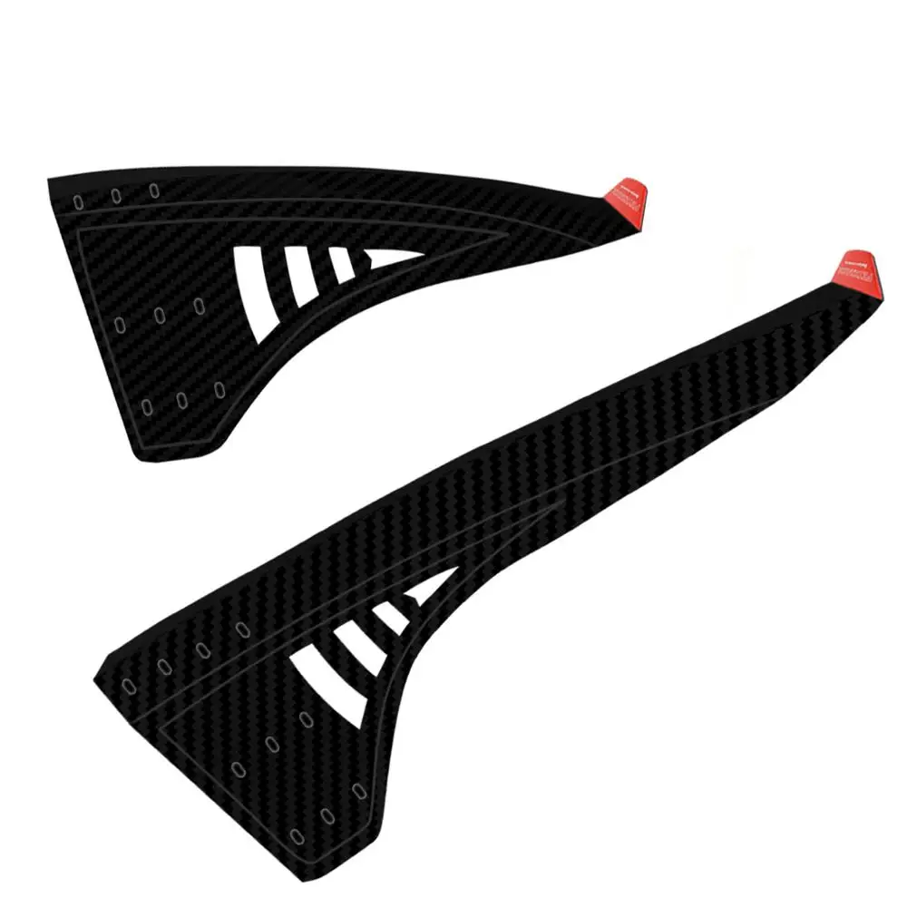 Новейшие велосипедные отражатели из углеродистой саржи отражающий пластик стикер крылья набор велосипедный брызговик заднее переднее крыло для велосипеда аксессуары - Цвет: Black Red