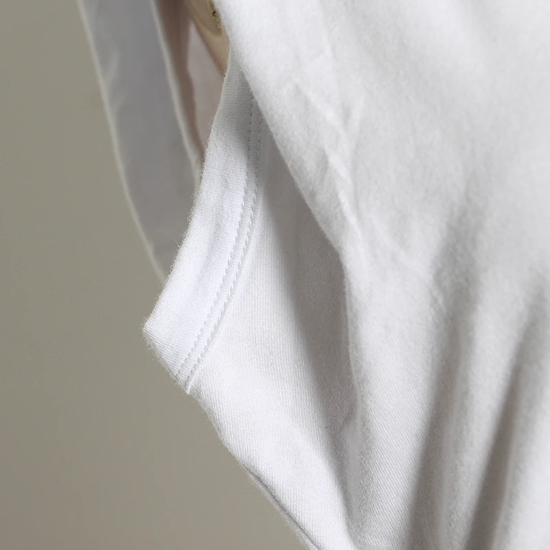 细节 (3).JPG TWOTWINSTYLE Minimalist Women T Shirt O Neck Sleevelesss Elegant Short T-Shirt For Female Fashion Clothing 2020 Spring Summer