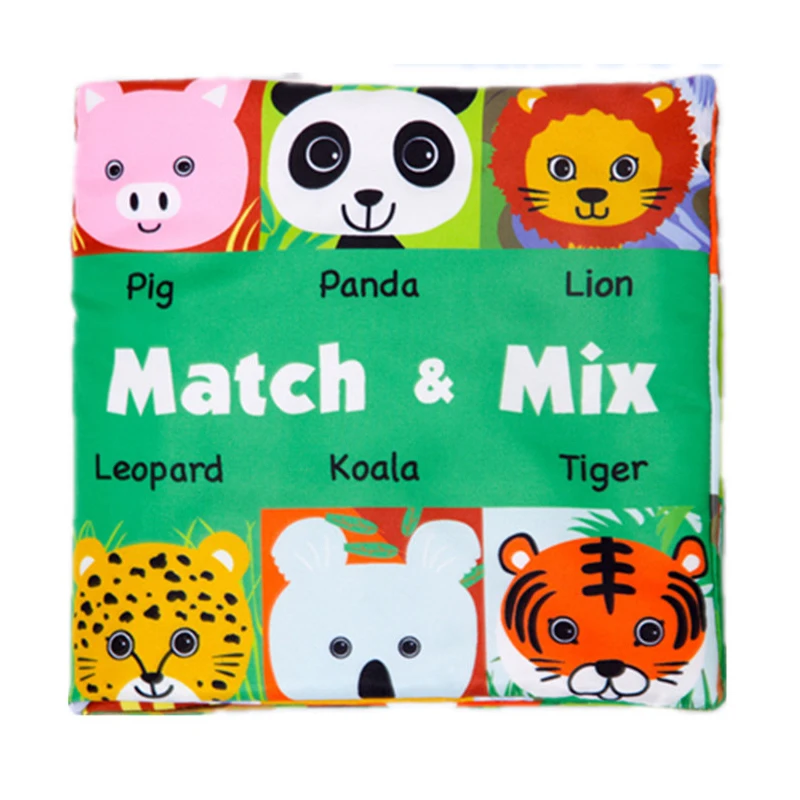 

DDWE 1-3 Years Old Kids Cloth Books Utterance Cartoon Animals Face Adaptation Early Education Toy Cloth Books Kids For Baby