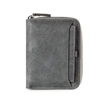 

Multifunctional short wallet Men's Luxury Leather Short Holder Credit Coin Card Banknote Zipper Wallet ID R7K2