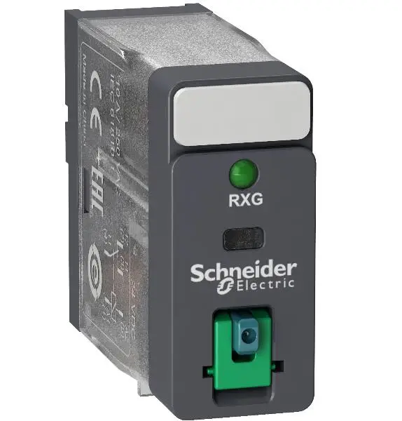 RXG12BD Interface plug-in relay, 10 A, 1 CO, lockable test button, LED, 24 V DC