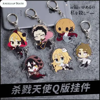 

Angels of Death Anime Keychain Rachel Gardner Isaac Foster Daniel Dickens Cosplay Arylic Keyring Pendants