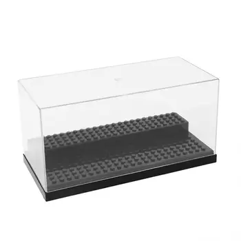 

2 Step Clear Display Case Acrylic Plastic Black Base Box for Lego Minifigures Free Shipping