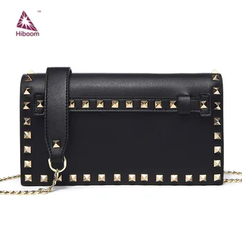 

Hiboom 2020 Genuine Leather Plating Hardware Luxury Handbags Women Shoulder Envelope Bags Drop Shipping Solid Rivet Bag