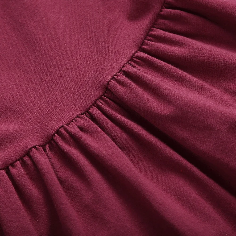 Комплект одежды для маленьких девочек, г., наряд футболка с длинными рукавами винно-Красного цвета платье с топом леопардовые штаны повязка на голову, одежда из 3 предметов