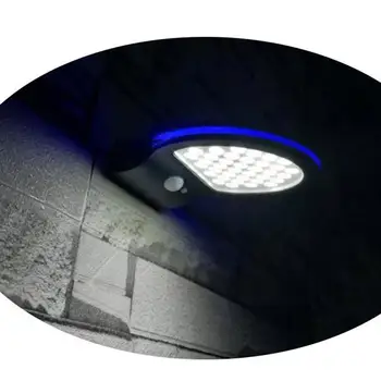 

LED Solar Power Motion Sensor Garden Security Wall Lamp with White +Blue Light