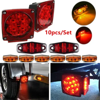 

12V LED Tail Lights kit 10pcs/Set Trailer LED Light Turn Amber Side Marker Light
