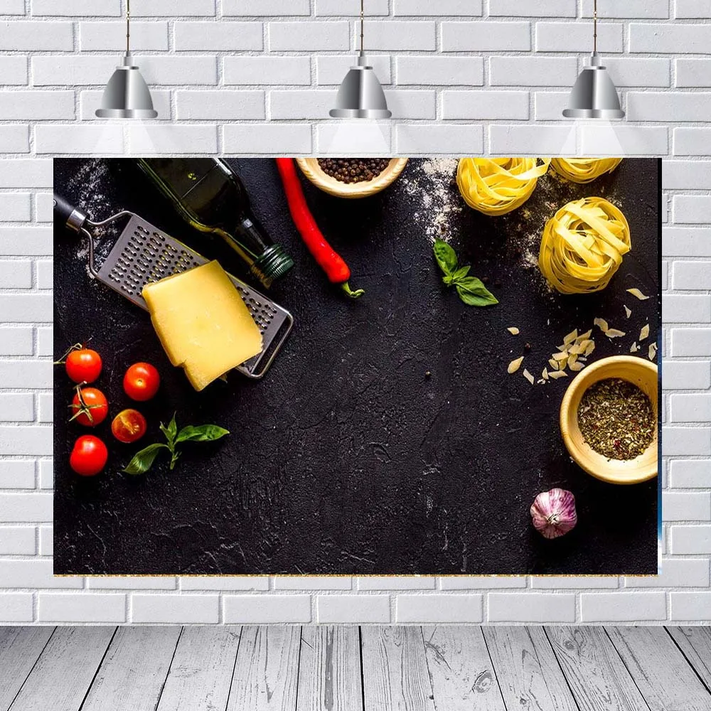 Фон для фотосъемки с изображением старой черной деревянной доски вкусной еды