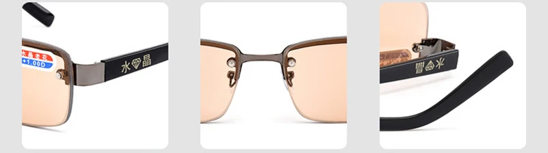 Iboode полуоправа, металлические очки для чтения, полуоправа, легкие кристально прозрачные линзы, очки для мужчин и женщин, очки для пресбиопии, унисекс