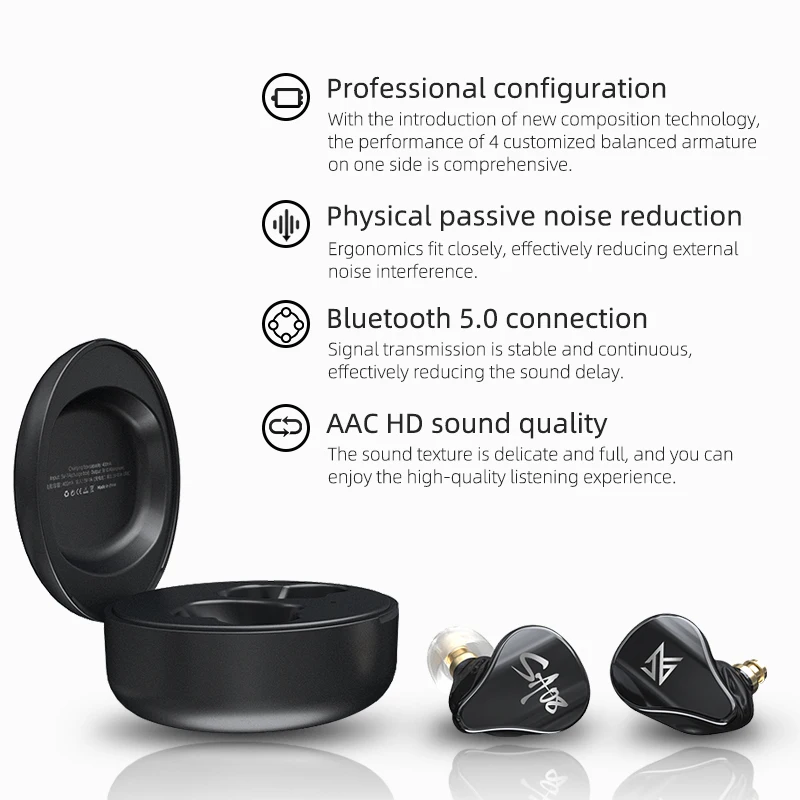 KZ SA08 TWS Wireless Earphones Bluetooth 5.0