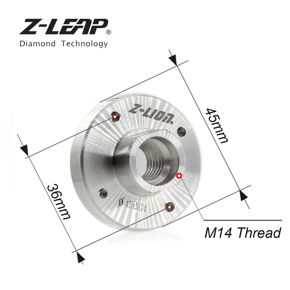 Z-LEAP, 2 шт., угловая шлифовальная машина, аксессуары, пильный диск, адаптер с фиксированной резьбой 5/8-11 или M14, алюминиевый жесткий фланец 22,23 мм