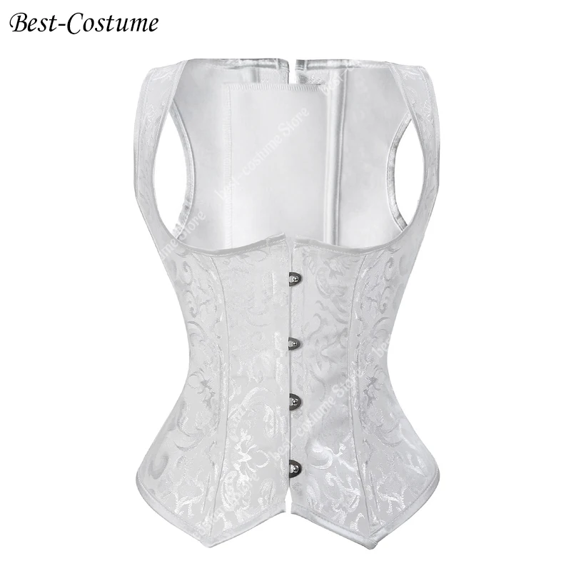 Gothic Corset Womens Faux Leather Steampunk Corsets Bustier Top plus size Boned Waist Cincher Vest Corset Floral