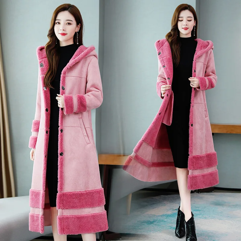 

Woolen Jacket 2019 Winter New Style Thick Cotton-padded Clothes Mid-length Lambs Wool Fur Woolen Overcoat Women's Fashion
