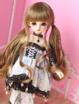 

1/6 6-7" BJD Wig Super Doll Wig Long lOVELY With Two Braid Mohair For BJD Doll Hair